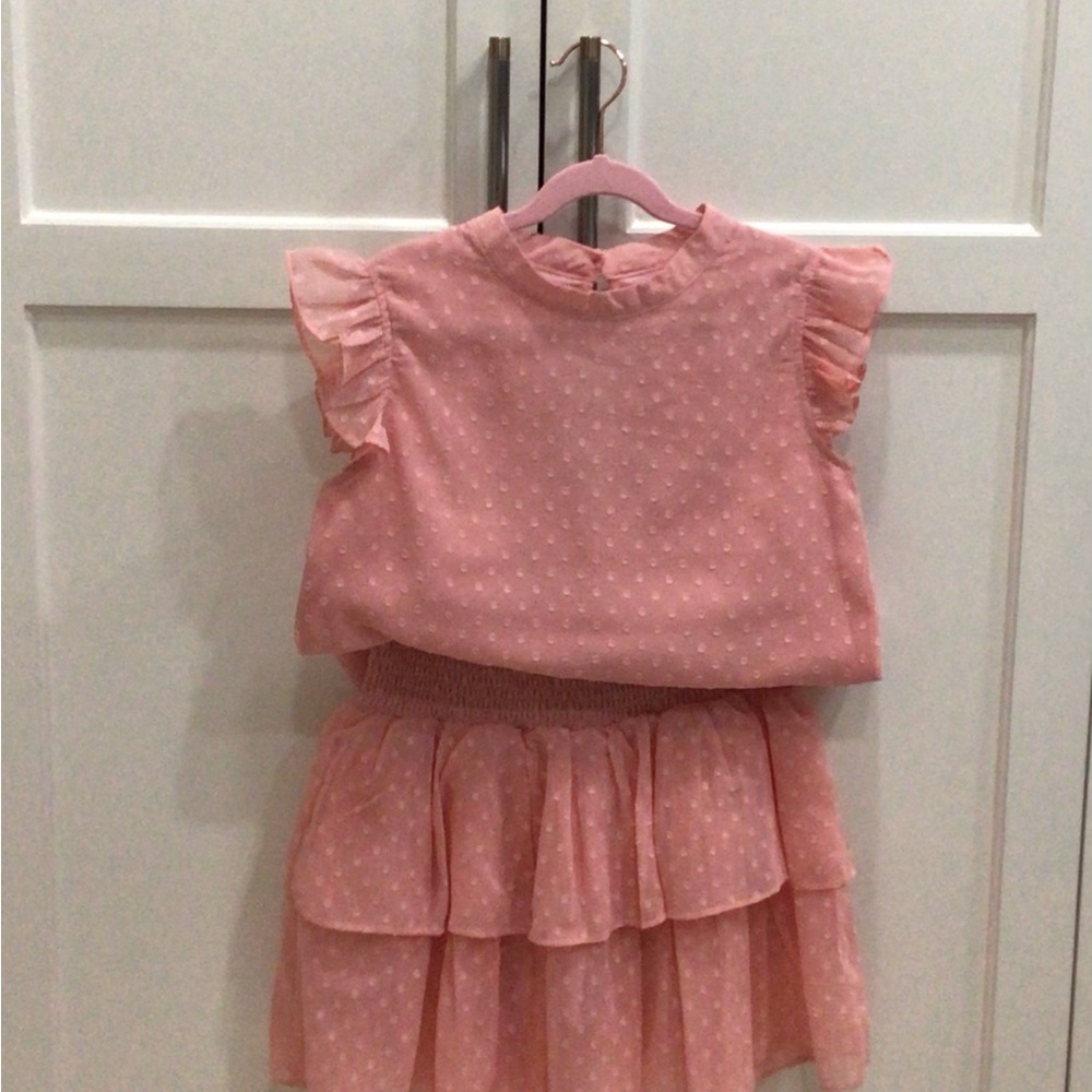 Pink Ruffled Kids Matching Set